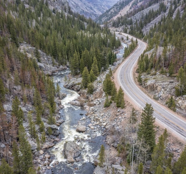 Poudre River aerial view
