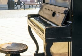 Old piano on the street