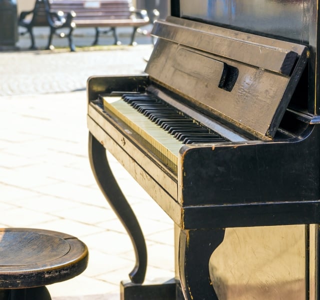 Old piano on the street