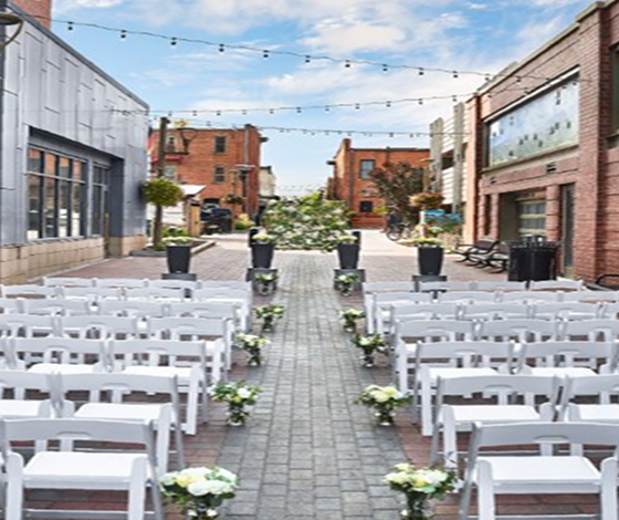 Elizabeth Fort Collins exterior decorations for the wedding
