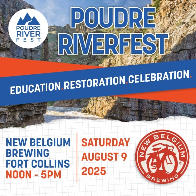 Poudre Riverfest | Education Resoration Celebration | New Belgium Brewing, For Collins, Saturday August 9, 2025 Noon-5pm