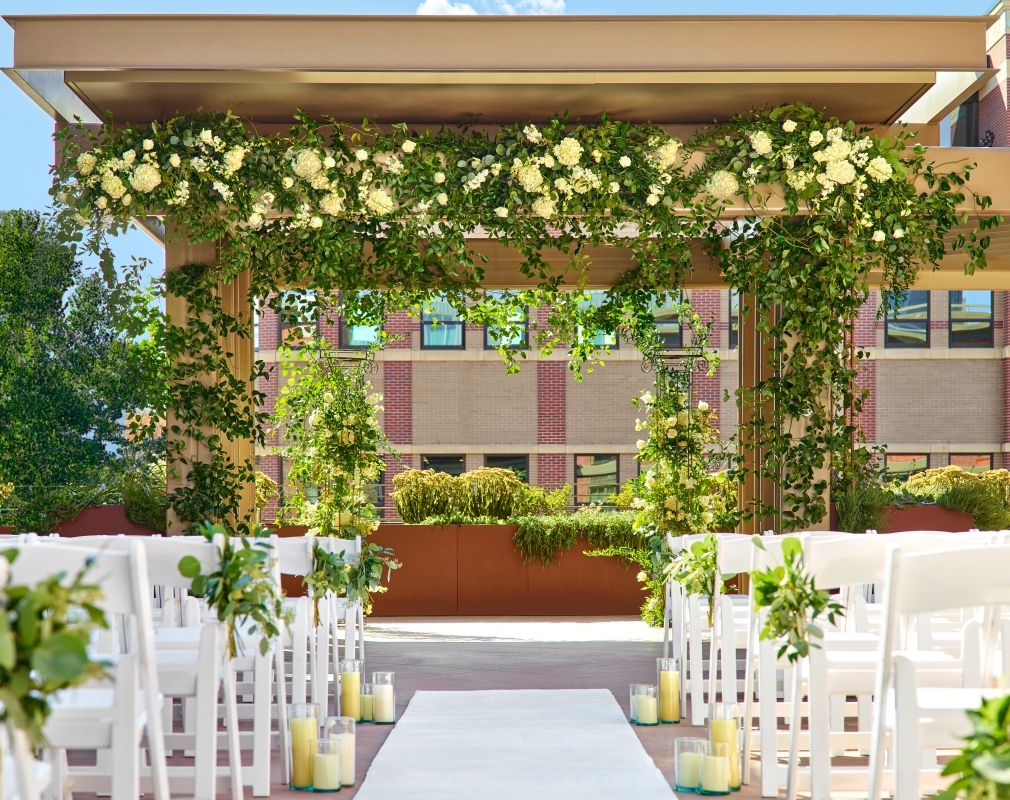 Elizabeth Fort Collins exterior decorations for the wedding