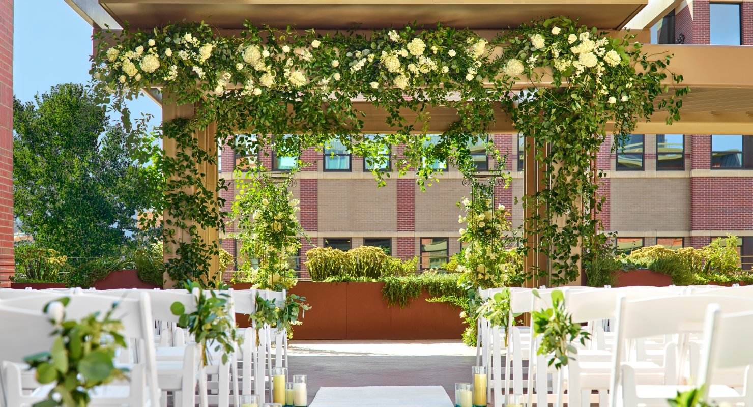 Elizabeth Fort Collins exterior decorations for the wedding