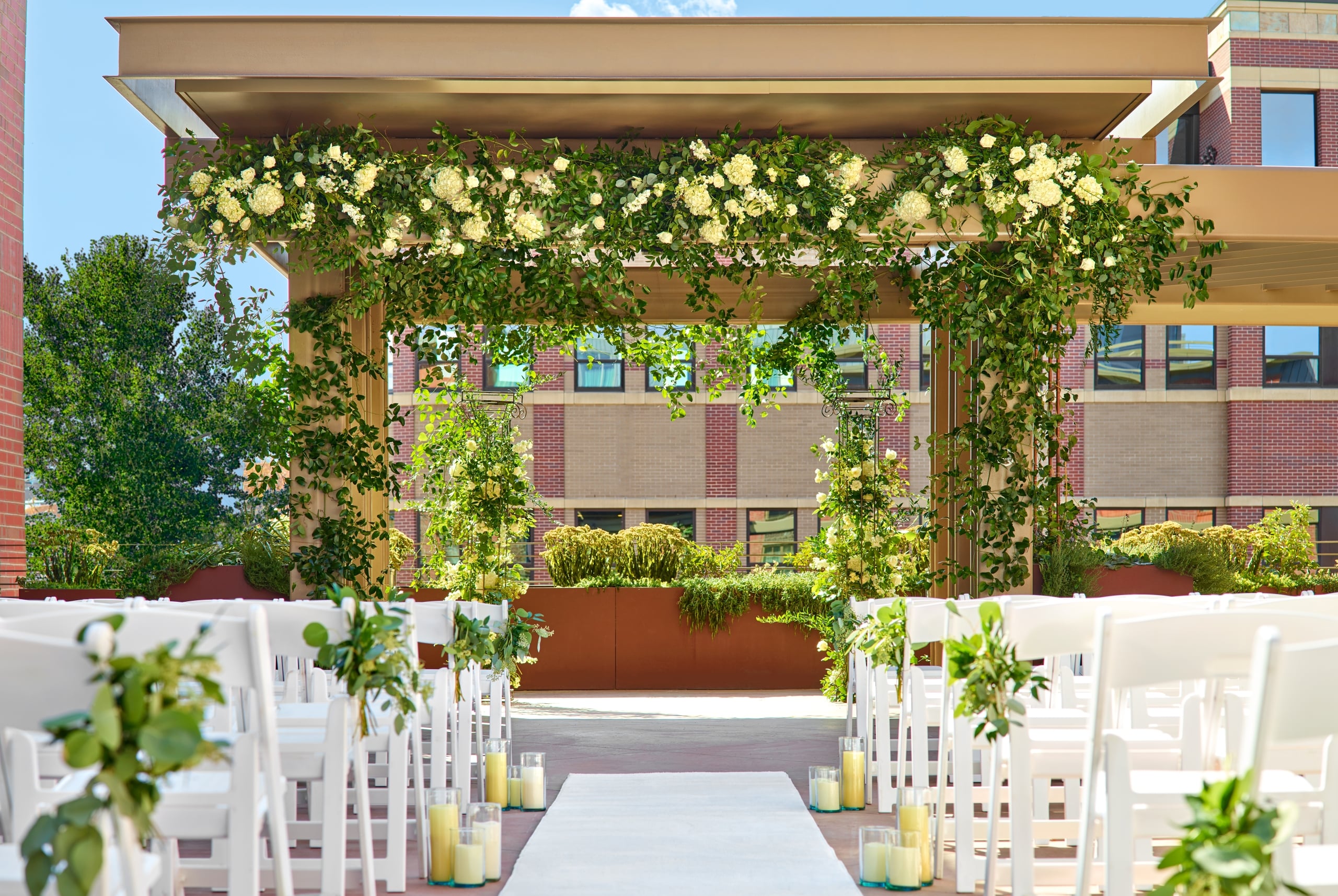 The Walnut Ballroom at The Elizabeth Fort Collins set up for a wedding reception