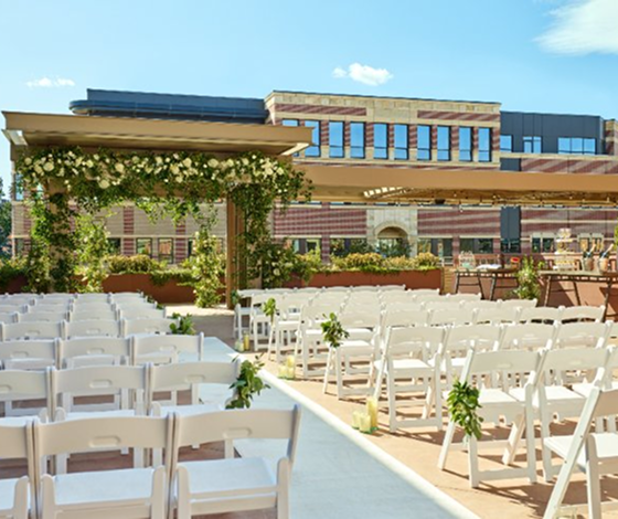 Elizabeth Fort Collins exterior decorations for the wedding