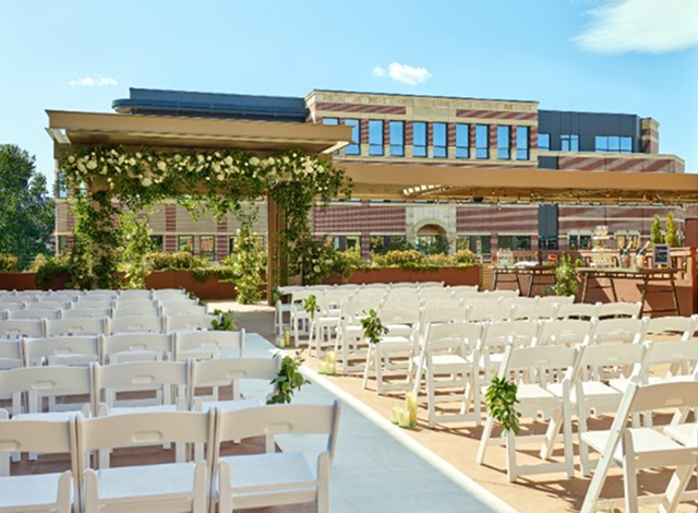 Elizabeth Fort Collins exterior decorations for the wedding