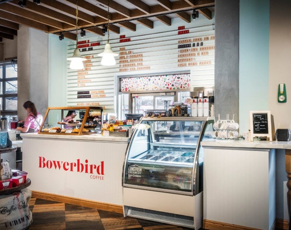 The display case at Bowerbird coffee
