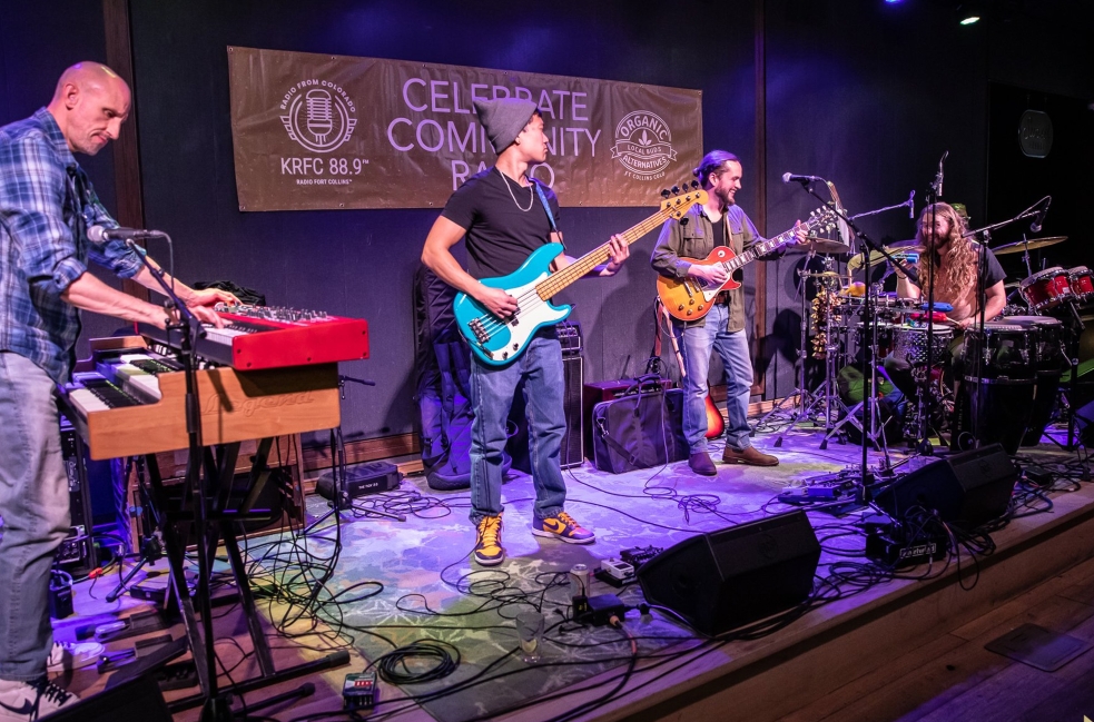 A rock band performs at Magic Rat