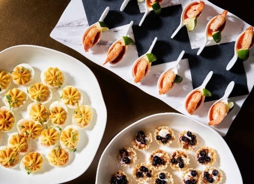 A tray of appetizers