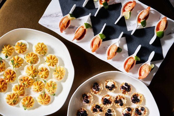 A tray of appetizers